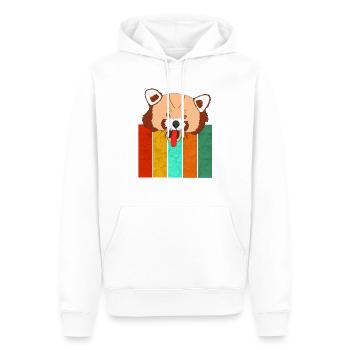 Frecher Panda - Katzenbär - Männer Premium Bio Hoodie - Weiß - Vorne - Nico (187cm)