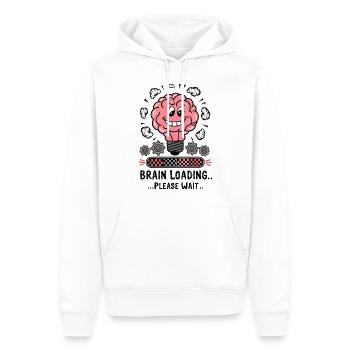 Brain Loading Bitte warten Lustiger Cartoon-Humor - Männer Premium Bio Hoodie - Weiß - Vorne - Nico (187cm)