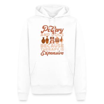 Pottery Ceramics Artist Dog - Men’s Premium Organic Hoodie - white - Front - Nico (187cm)