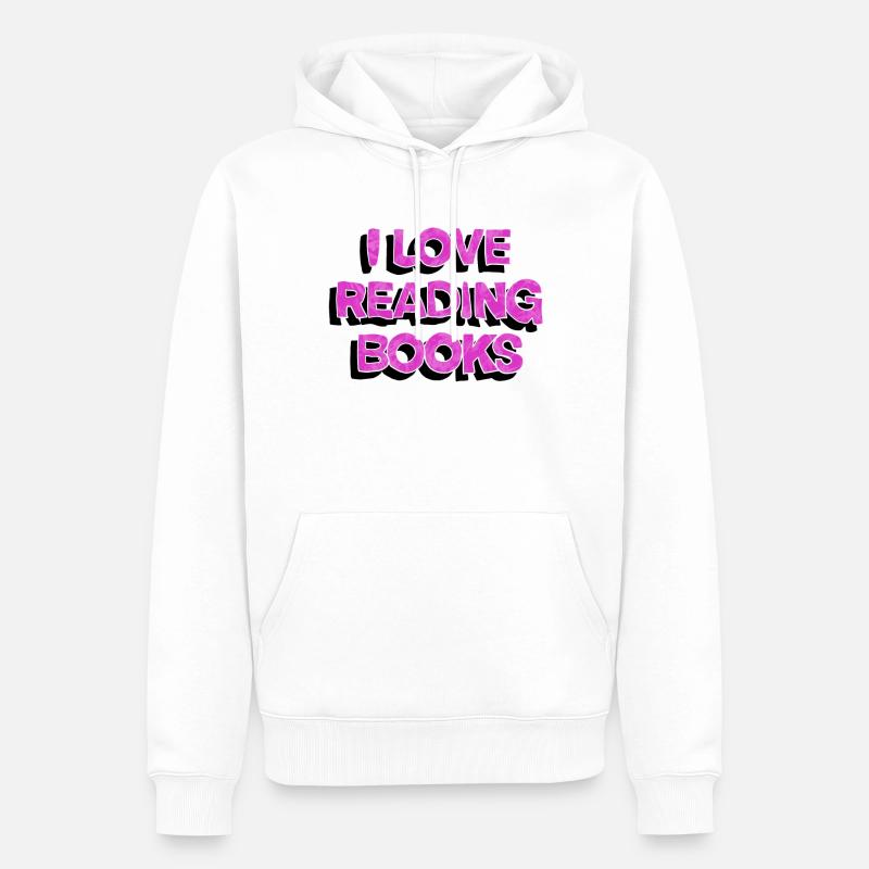 Bücher lesen - Männer Premium Bio Hoodie - Weiß