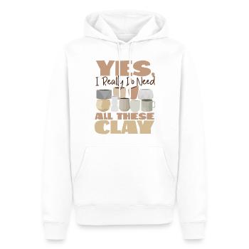 Pottery Ceramics Artist Yes, I - Sweat à capuche Premium bio Homme - blanc - Devant - Nico (187cm)