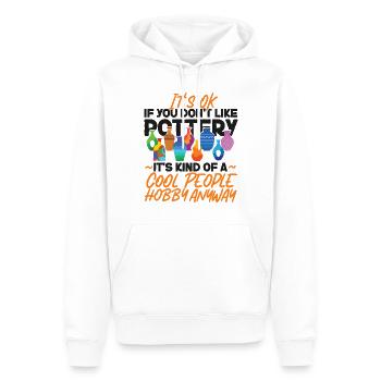 Poterie Céramiste Artiste C’est OK Si - Sweat à capuche Premium bio Homme - blanc - Devant - Nico (187cm)