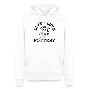 poterie céramique artiste fille en direct - Sweat à capuche Premium bio Homme - blanc - Devant - Nico (187cm)