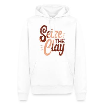 Pottery Ceramics Artist Pun Seize - Men’s Premium Organic Hoodie - white - Front - Nico (187cm)