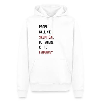 Les gens me traitent de sceptique Discussion Philosophie - Sweat à capuche Premium bio Homme - blanc - Devant - Nico (187cm)