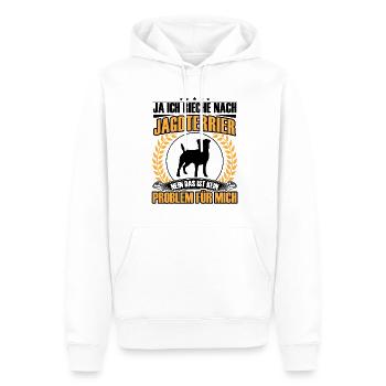 Odeur de Hunting Terrier Chien de chasse allemand - Sweat à capuche Premium bio Homme - blanc - Devant - Nico (187cm)