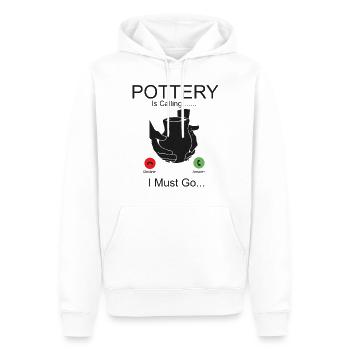 Poterie Céramique Artiste Téléphone - Sweat à capuche Premium bio Homme - blanc - Devant - Nico (187cm)