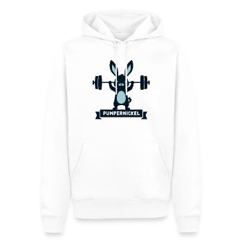Bodybuilder Fitness Fitnesstrainer Pumpernickel - Männer Premium Bio Hoodie - Weiß - Vorne - Nico (187cm)