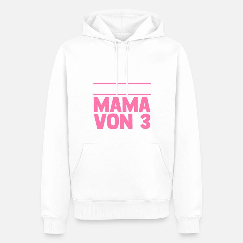 Maman de 3 enfants - Sweat à capuche Premium bio Homme - blanc