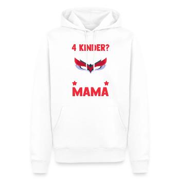 Maman de 4 enfants super-héroïne - Sweat à capuche Premium bio Homme - blanc - Devant - Nico (187cm)
