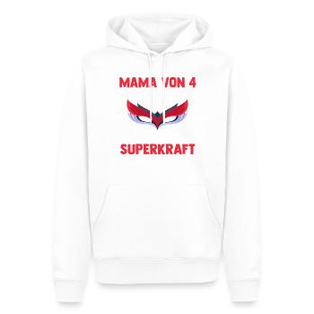 Mama Von 4 Kindern - Männer Premium Bio Hoodie - Weiß - Vorne - Nico (187cm)