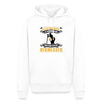 L’arpenteur est impossible L’arpenteur - Sweat à capuche Premium bio Homme - blanc - Devant - Nico (187cm)