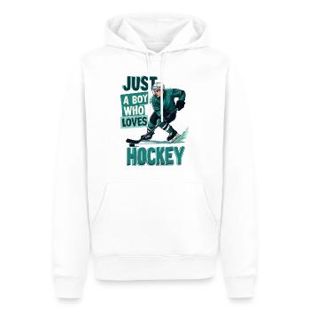 Eishockey, Eishockeyspieler, Junge - Männer Premium Bio Hoodie - Weiß - Vorne - Nico (187cm)