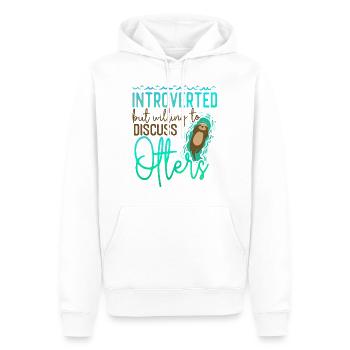 Otter Introverted But Willing To - Men’s Premium Organic Hoodie - white - Front - Nico (187cm)