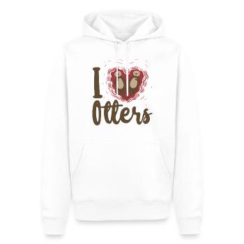 Otter Heart I Love Otters - Männer Premium Bio Hoodie - Weiß - Vorne - Nico (187cm)