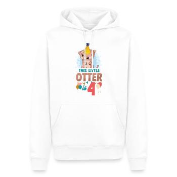 Anniversaire de la loutre Cette petite loutre - Sweat à capuche Premium bio Homme - blanc - Devant - Nico (187cm)