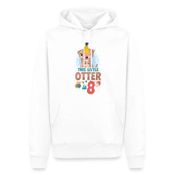 Anniversaire de la loutre Cette petite loutre - Sweat à capuche Premium bio Homme - blanc - Devant - Nico (187cm)