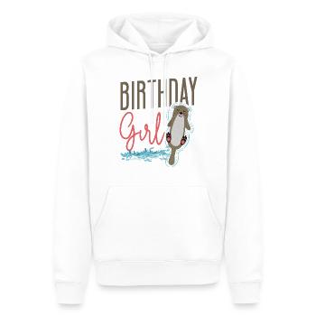 Loutre Anniversaire Fille Anniversaire Fille - Sweat à capuche Premium bio Homme - blanc - Devant - Nico (187cm)