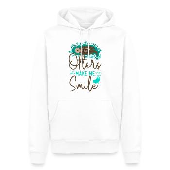 Otter Otters Make Me Smile - Men’s Premium Organic Hoodie - white - Front - Nico (187cm)