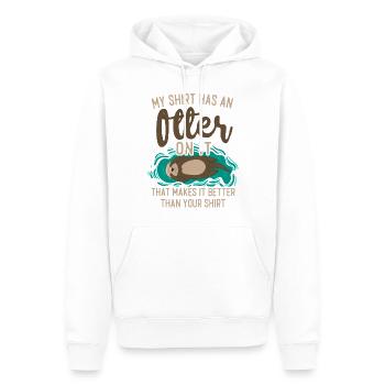 Loutre Ma chemise a une loutre dessus - Sweat à capuche Premium bio Homme - blanc - Devant - Nico (187cm)