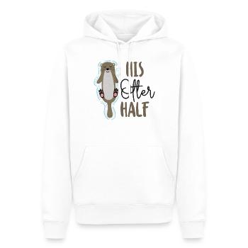Couple Loutre Jeu de mots Saint-Valentin - Sweat à capuche Premium bio Homme - blanc - Devant - Nico (187cm)
