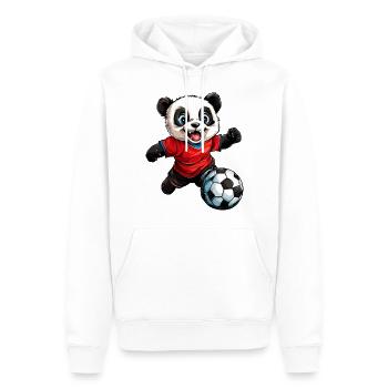 Fussball Pandas - Männer Premium Bio Hoodie - Weiß - Vorne - Nico (187cm)