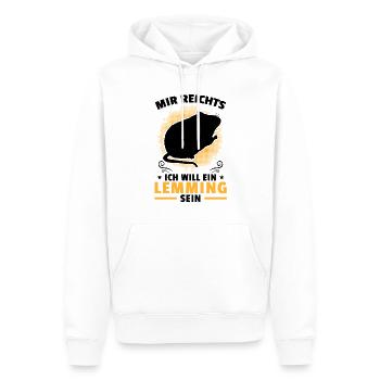 Veut qu’un lemming soit un campagnol Lemming - Sweat à capuche Premium bio Homme - blanc - Devant - Nico (187cm)