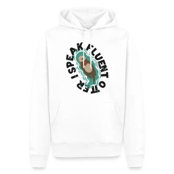 Otter I Speak Fluent Otter - Männer Premium Bio Hoodie - Weiß - Vorne - Nico (187cm)