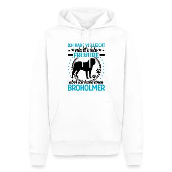 Broholmer est mon ami Broholmer - Sweat à capuche Premium bio Homme - blanc - Devant - Nico (187cm)