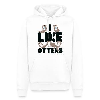 Otter I Like Otters - Men’s Premium Organic Hoodie - white - Front - Nico (187cm)