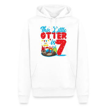 Anniversaire de la loutre Cette petite loutre - Sweat à capuche Premium bio Homme - blanc - Devant - Nico (187cm)