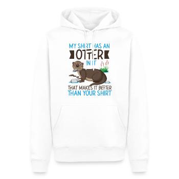 Loutre Ma chemise a une loutre dessus - Sweat à capuche Premium bio Homme - blanc - Devant - Nico (187cm)