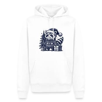 Fröhlicher Waschbär Weihnachten - Männer Premium Bio Hoodie - Weiß - Vorne - Nico (187cm)