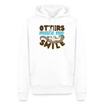 Otter Otters Make Me Smile - Men’s Premium Organic Hoodie - white - Front - Nico (187cm)