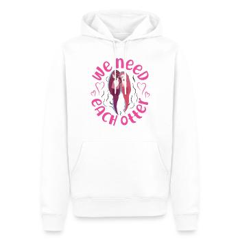 Loutre Saint-Valentin Jeu de mots dont nous avons besoin - Sweat à capuche Premium bio Homme - blanc - Devant - Nico (187cm)