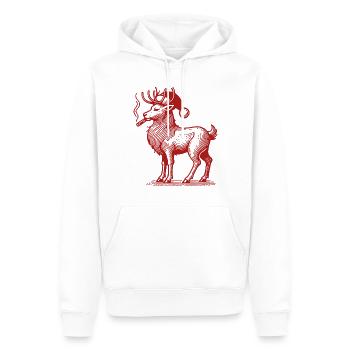Rentier Papa Weihnachten Humorvoll - Männer Premium Bio Hoodie - Weiß - Vorne - Nico (187cm)