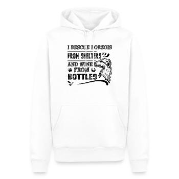 I Rescue Borzois From Shelters - Men’s Premium Organic Hoodie - white - Front - Nico (187cm)