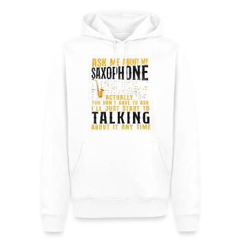 Saxophone Ask Me About My - Männer Premium Bio Hoodie - Weiß - Vorne - Nico (187cm)