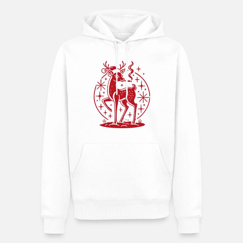 Maman renne de Noël détendue - Sweat à capuche Premium bio Homme - blanc