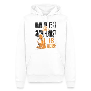 Les saxophones n’ont pas peur de la - Sweat à capuche Premium bio Homme - blanc - Devant - Nico (187cm)