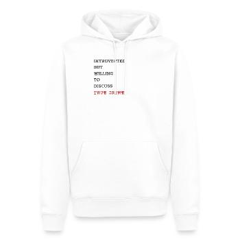 True Crime Introverti Crime Fan Cadeau - Sweat à capuche Premium bio Homme - blanc - Devant - Nico (187cm)