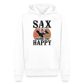 Saxophone Pun Sax Makes Me Smile - Men’s Premium Organic Hoodie - white - Front - Nico (187cm)