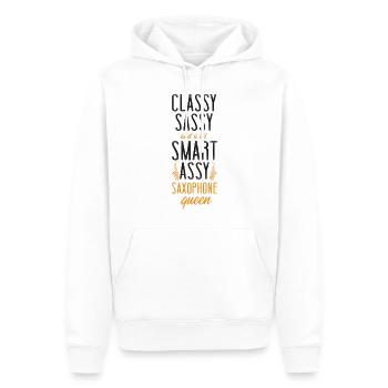 Saxophone Classy Sassy And A Bit - Männer Premium Bio Hoodie - Weiß - Vorne - Nico (187cm)
