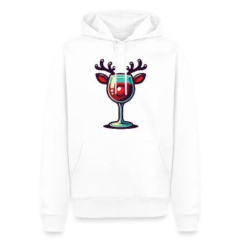 Weihnachtliches Wein mit Rentier Weinglas - Männer Premium Bio Hoodie - Weiß - Vorne - Nico (187cm)