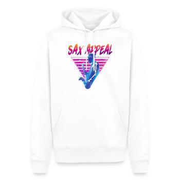 Saxophone Retro Vintage Sax Appeal - Men’s Premium Organic Hoodie - white - Front - Nico (187cm)