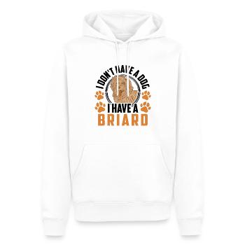 Ich habe einen Briard Berger de Brie - Männer Premium Bio Hoodie - Weiß - Vorne - Nico (187cm)