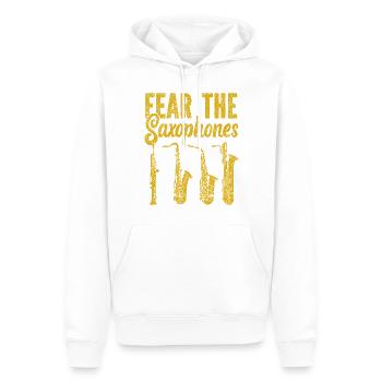 Saxophone Fear The Saxophones - Männer Premium Bio Hoodie - Weiß - Vorne - Nico (187cm)