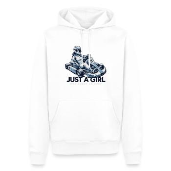 Juste une fille qui aime les courses de karting - Sweat à capuche Premium bio Homme - blanc - Devant - Nico (187cm)