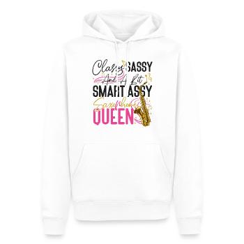 Saxophone Classy Sassy And A Bit - Männer Premium Bio Hoodie - Weiß - Vorne - Nico (187cm)