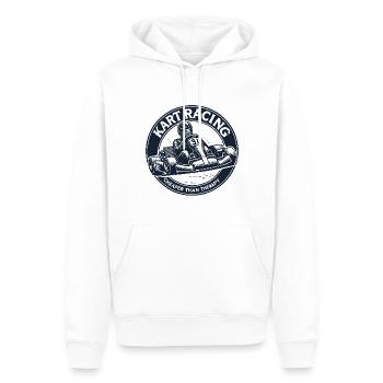 Les courses de karting moins chères que la thérapie - Sweat à capuche Premium bio Homme - blanc - Devant - Nico (187cm)